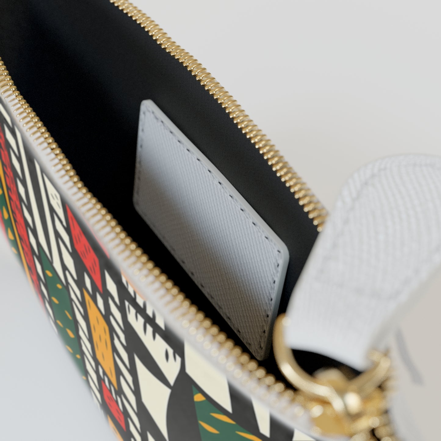 Tribal Harmony Colorful Geometric Mini Clutch Bag - Abstract Pattern Pouch for Everyday Use