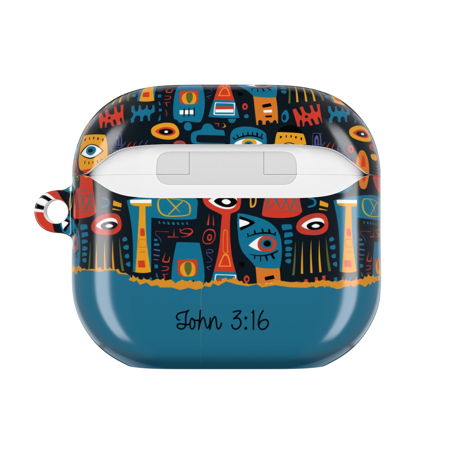 Personalized Abstract Eye Pattern AirPod Case — Colorful Tribal Graphic with Custom Text/Name