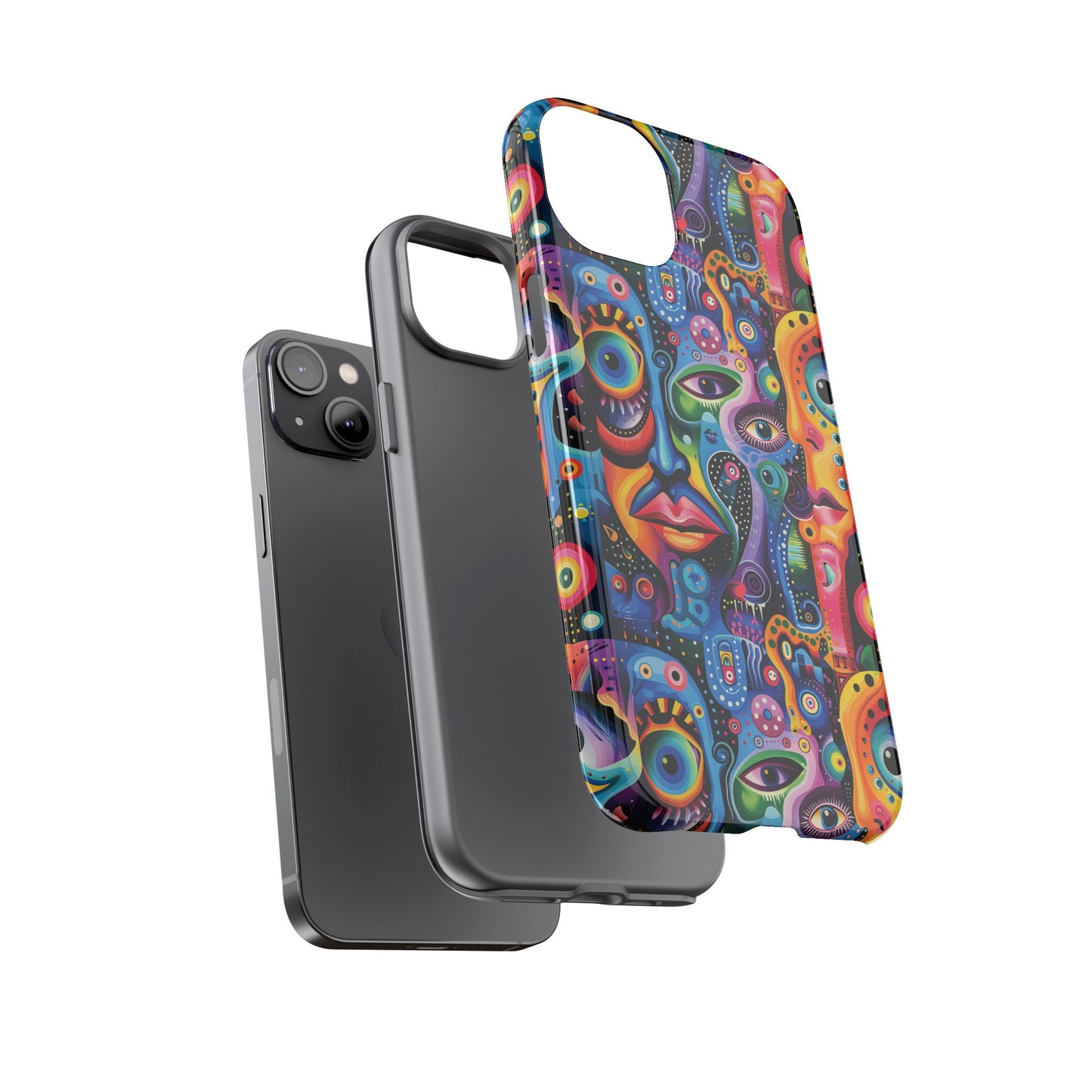 Psychedelic Visions Colorful Art iPhone Case - Tough Cases with Vibrant Abstract Design