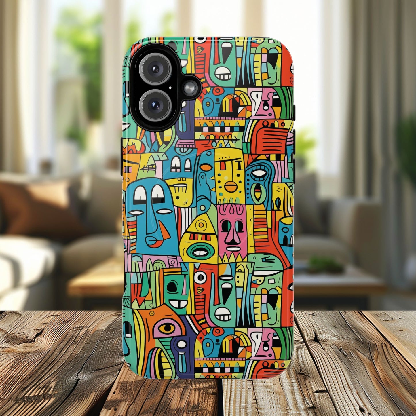 Vibrant Art Magnetic Phone Case, Colorful Protector, Unique iPhone Case, Gift for Artists, Trendy Tech Accessory