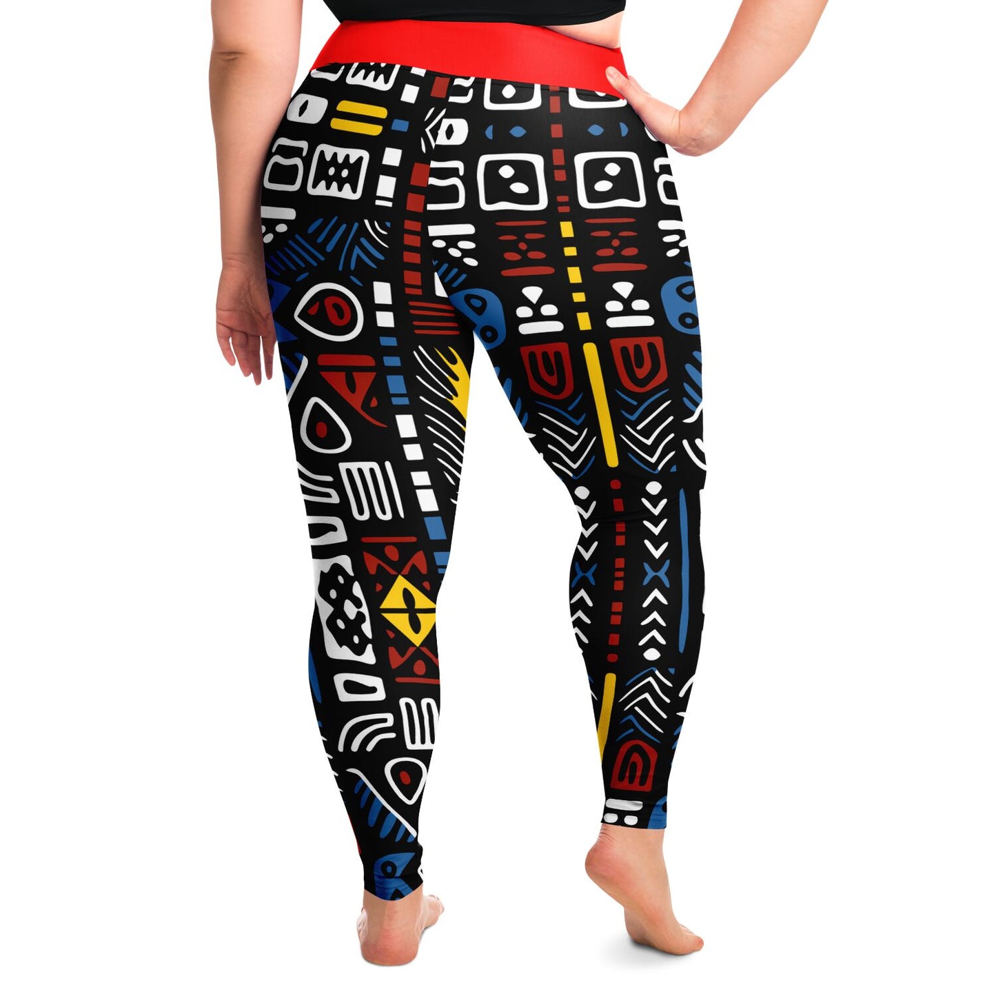 Geometric Harmony Plus Size Legging - AOP