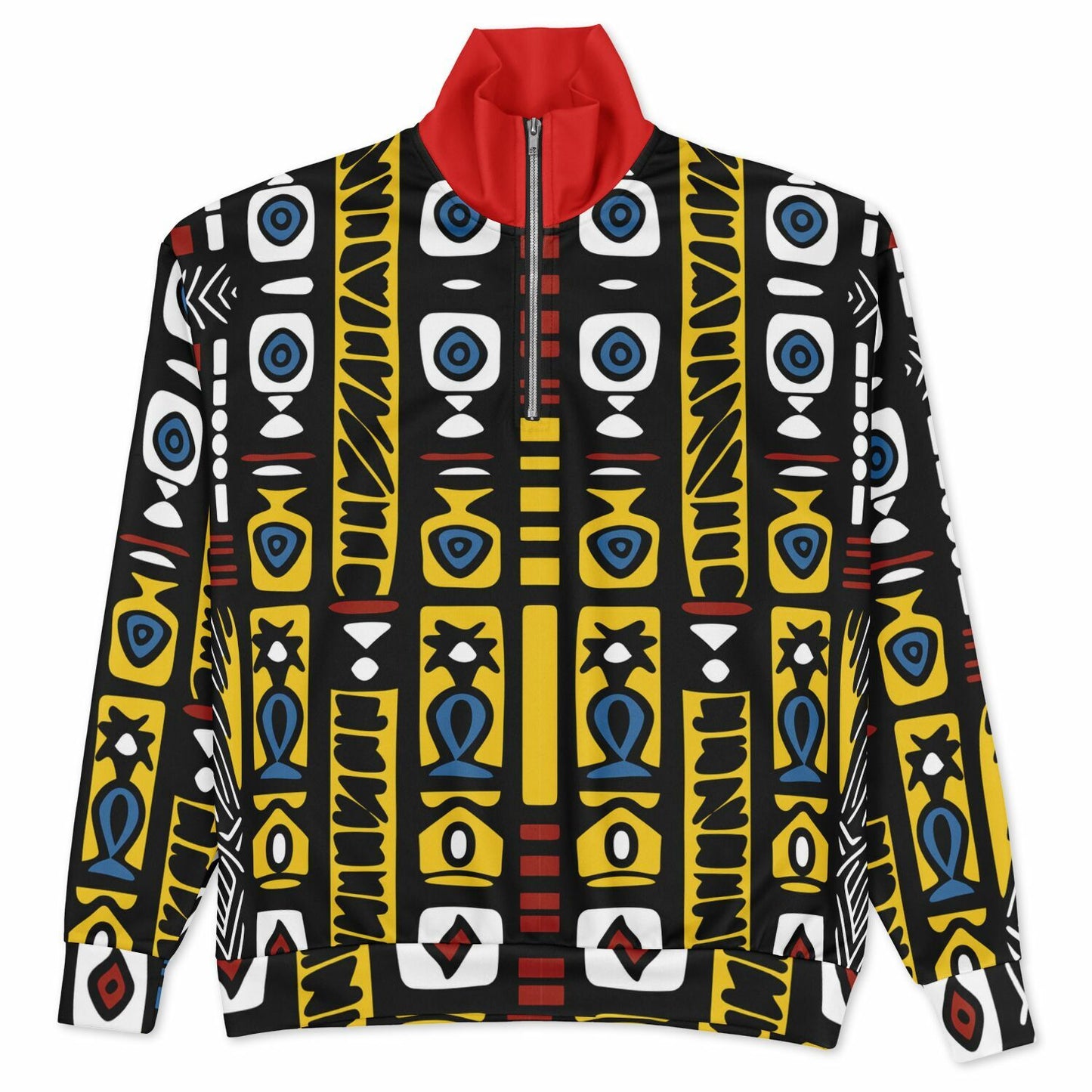 Geometric Harmony Heavyweight Oversized Quarter Zip Sweatshirt - AOP