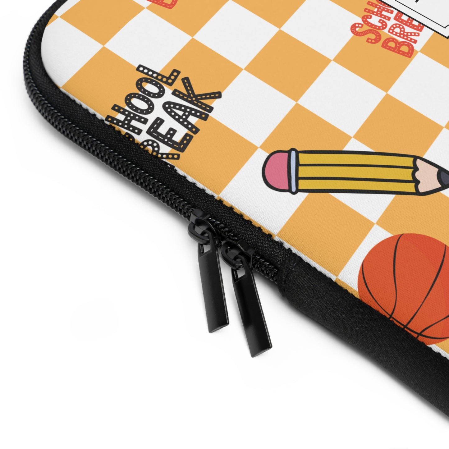 Personalized Orange Schoolyard Chic Laptop Sleeve with Composition Book Inspired Design, Customizable Tech Case, School Supplies, Gift for Students, College Essentials, Back to School