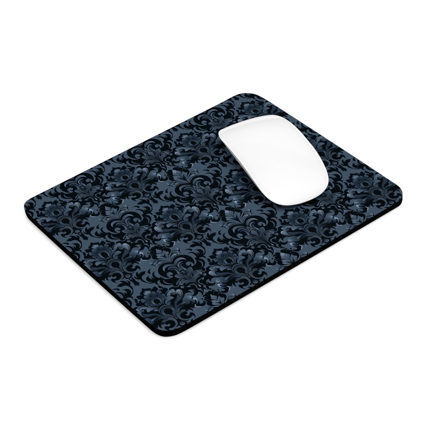 Opulent Dusk Elegant Floral Mouse Pad - Dark Vintage Design for Home Office.
