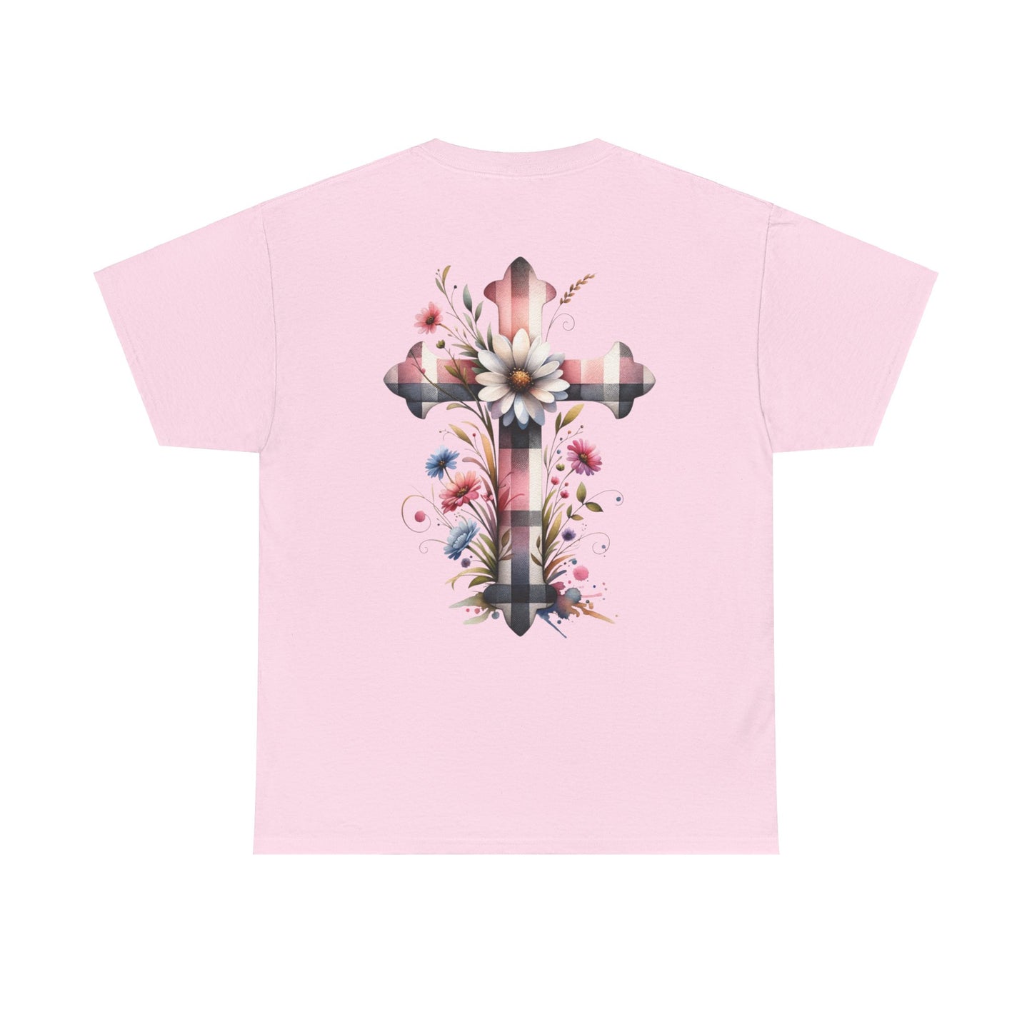 Faith and Floral Cross Unisex Heavy Cotton Tee