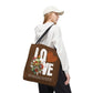 LOVE Always Brown Tote Bag.