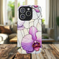 Orchid Grace Tough iPhone Magnetic Case, Protective iPhone Cover, Trendy Stained Glass Design, Floral Gift, Unique iPhone Accessory, Durable iPhone Case