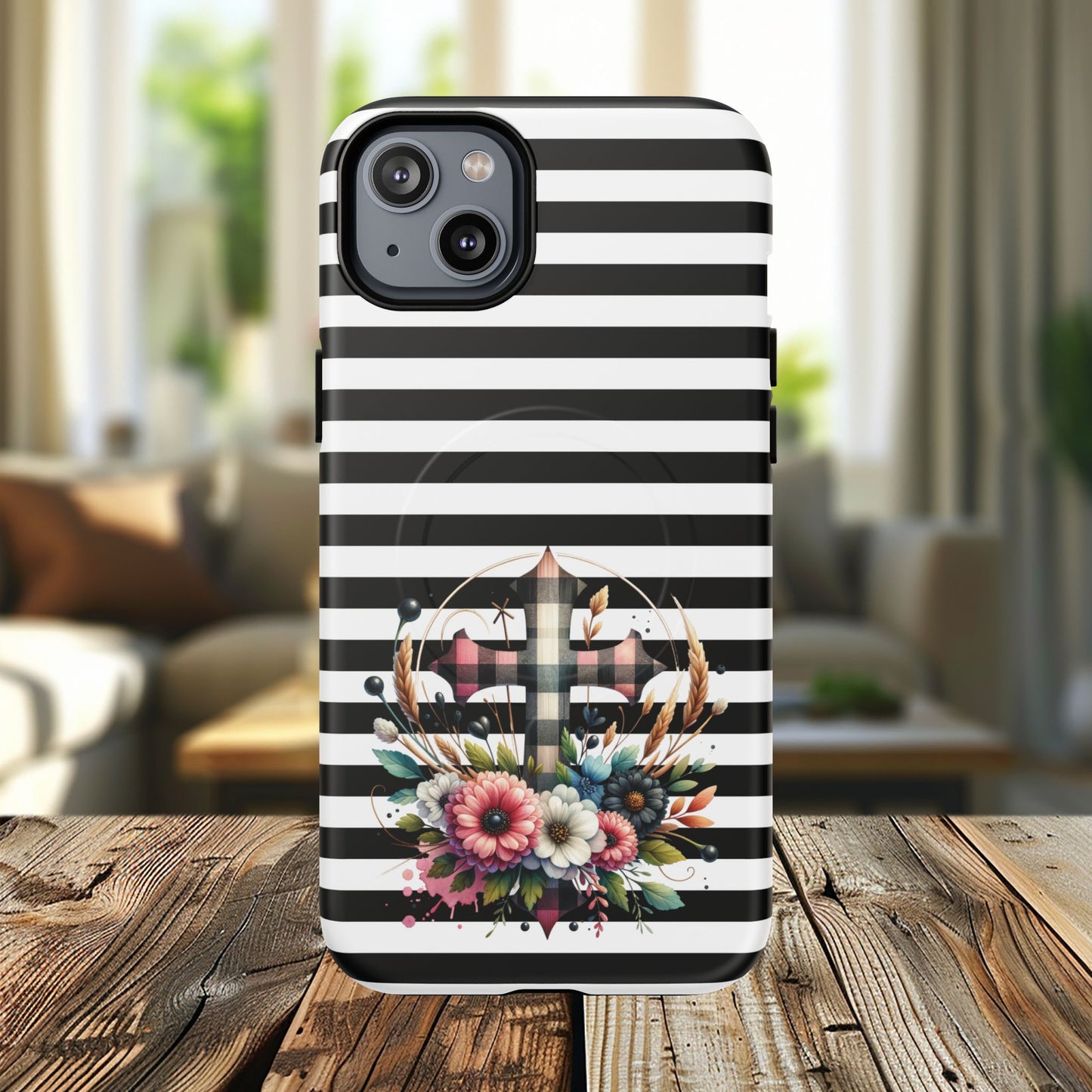 Striped in His Glory iPhone Case, Tough Magnetic Phone Protector, MagSafe iPhone Cover, Durable Case for Everyday Use, Gift for Nature Lovers, Vibrant Design.