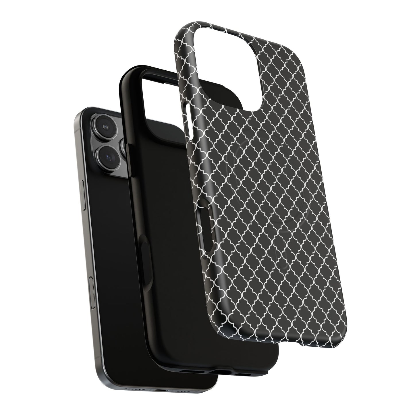 Noir Mosaic Tough iPhone Magnetic Case, Geometric Patterned Case, Durable iPhone Cover, Unique Tech Accessories, Perfect Gift for Him/Her