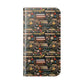 Book Stack Floral Flip iPhone and Samsung Phone Case — Vintage Library Wallet Cover.