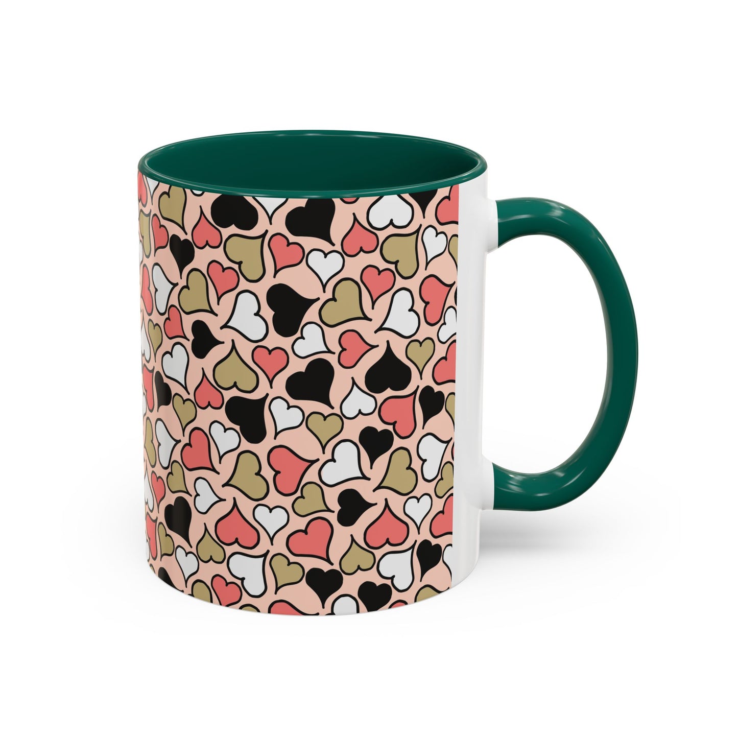 Heart Patterned Coffee Mug - Colorful Love Design, Perfect for Gifts & Celebrations