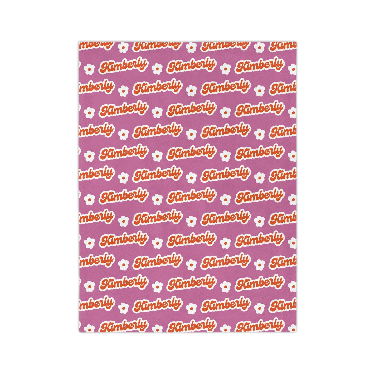 Personalized Name Velveteen Microfiber Blanket — Black Patterned Name Script Cozy Throw