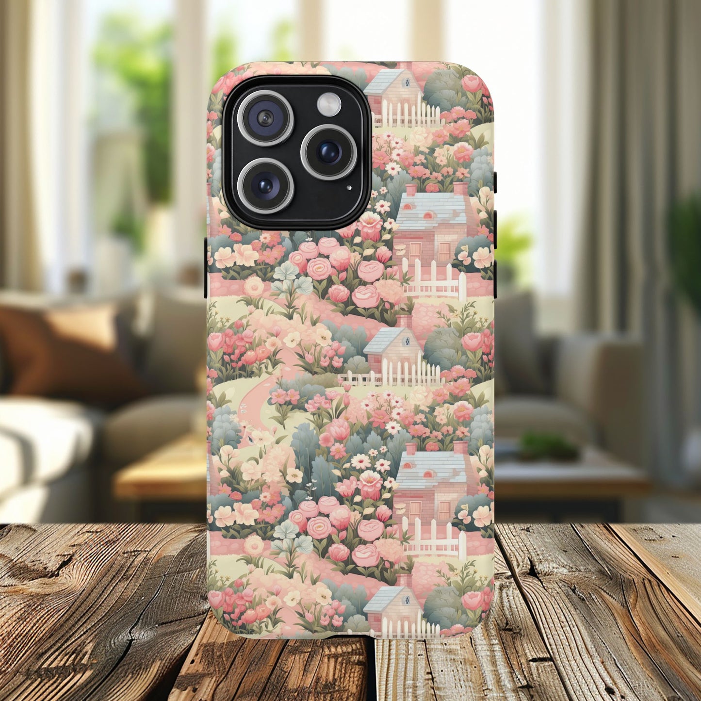 Pastel Garden Haven Tough iPhone Magnetic Case, Durable Protection, Flower Design, Gift for Her, Birthday, ,Phone Accessory, Spring Decor