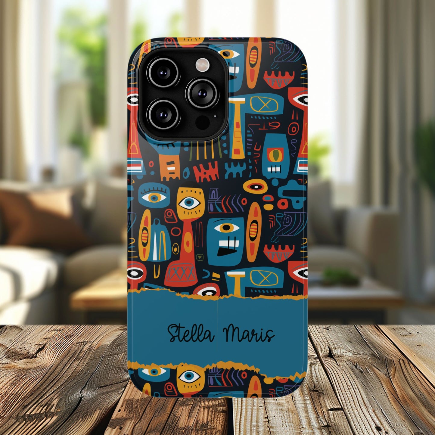 Personalized Colorful Abstract Faces Clear Impact-Resistant Case