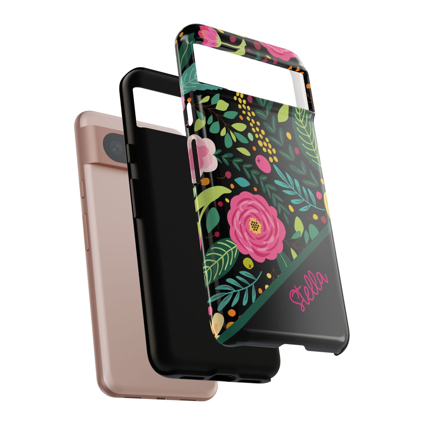 Personalized Floral Fantasy Samsung and Google Pixal Phone Case – Personalized Tough Cases with Colorful Garden Design