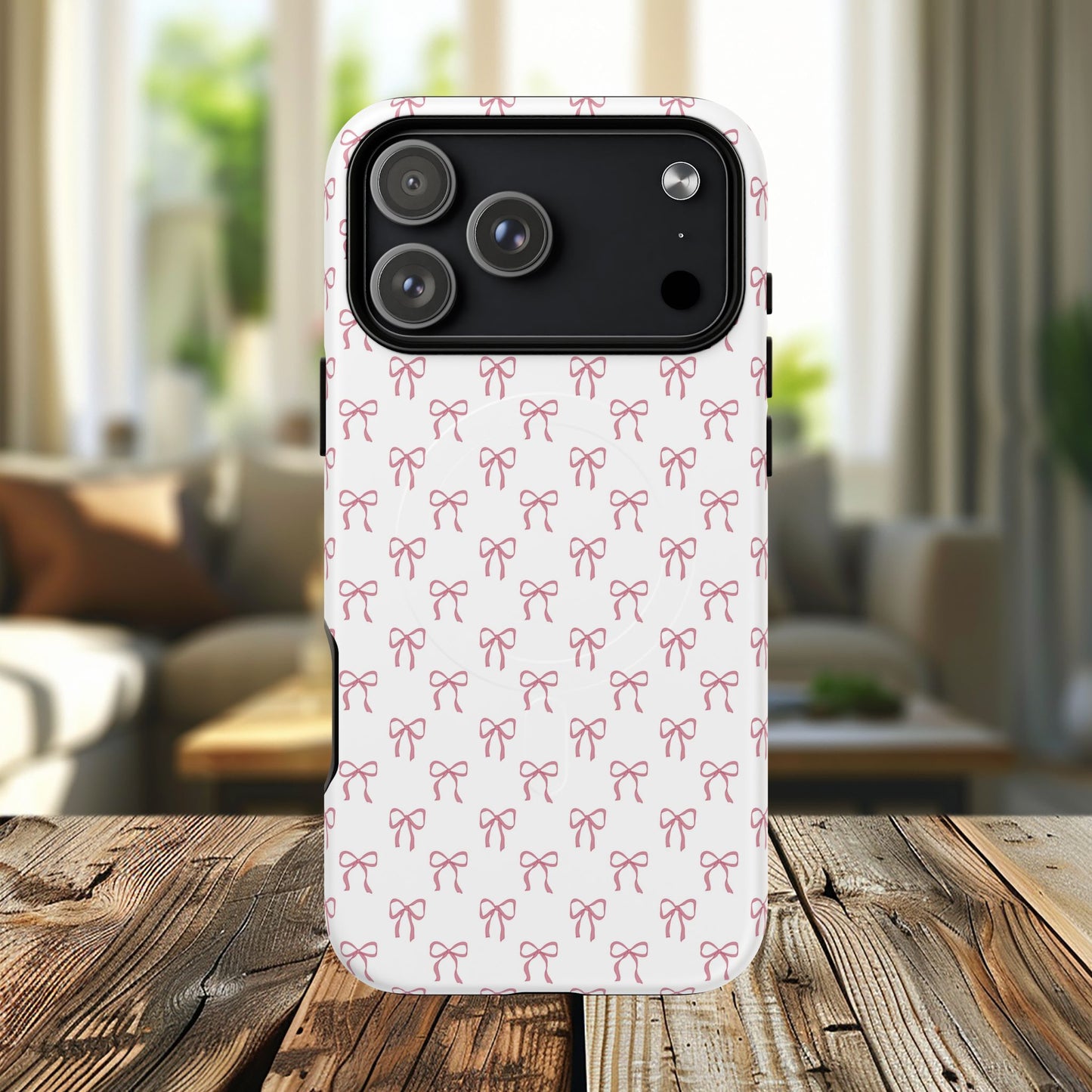 Blush Coquette Bow Bliss Magnetic iPhone Cases, Gift for Her, Cute iPhone Accessories, Fun Personalized Cases, Stylish Tech Gifts, Birthday Present