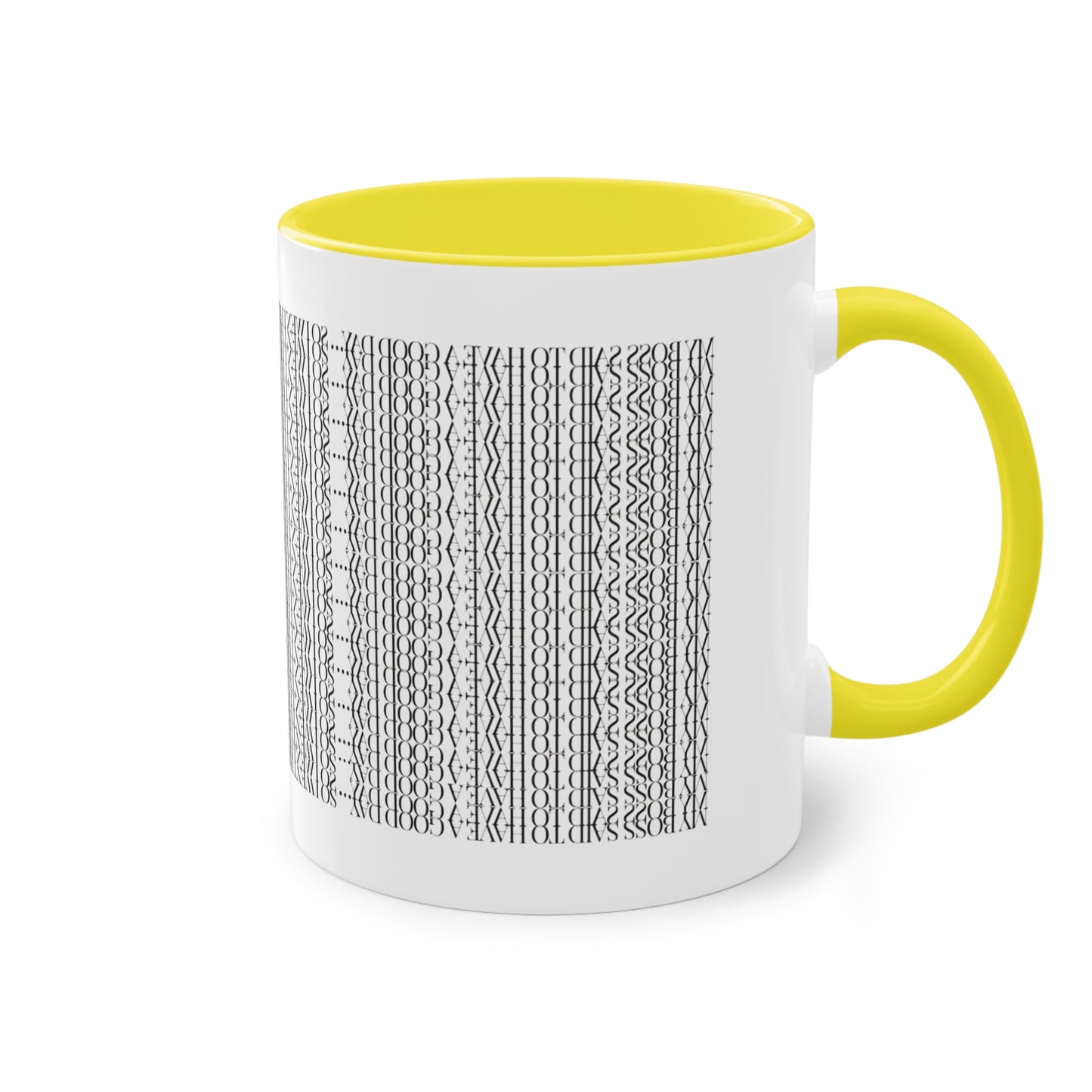Two Tone Funny Hidden Message Mug - “My Boss said to have a good day… so I went home.”- Viral Optical Illusion Mug - Secret Sarcastic Work Message - Dishwasher Safe, Unique Gifts for Coffee Lovers, Home & Office Decor, Holiday Present.