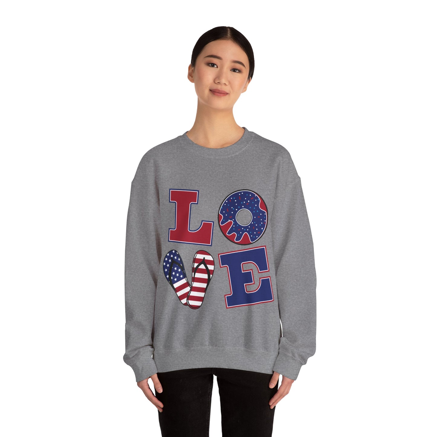 Patriotic LOVE Unisex Heavy Blend™ Crewneck Sweatshirt