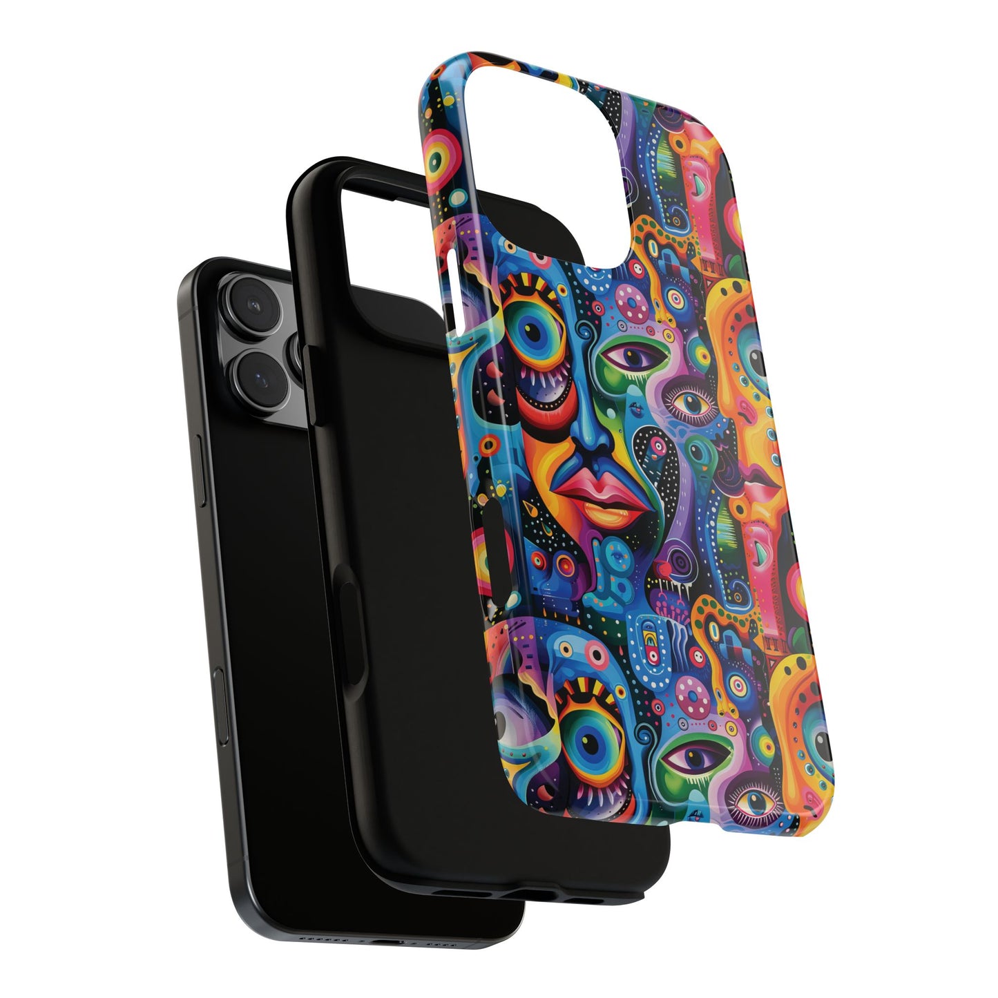 Psychedelic Visions Colorful Art iPhone Case - Tough Cases with Vibrant Abstract Design