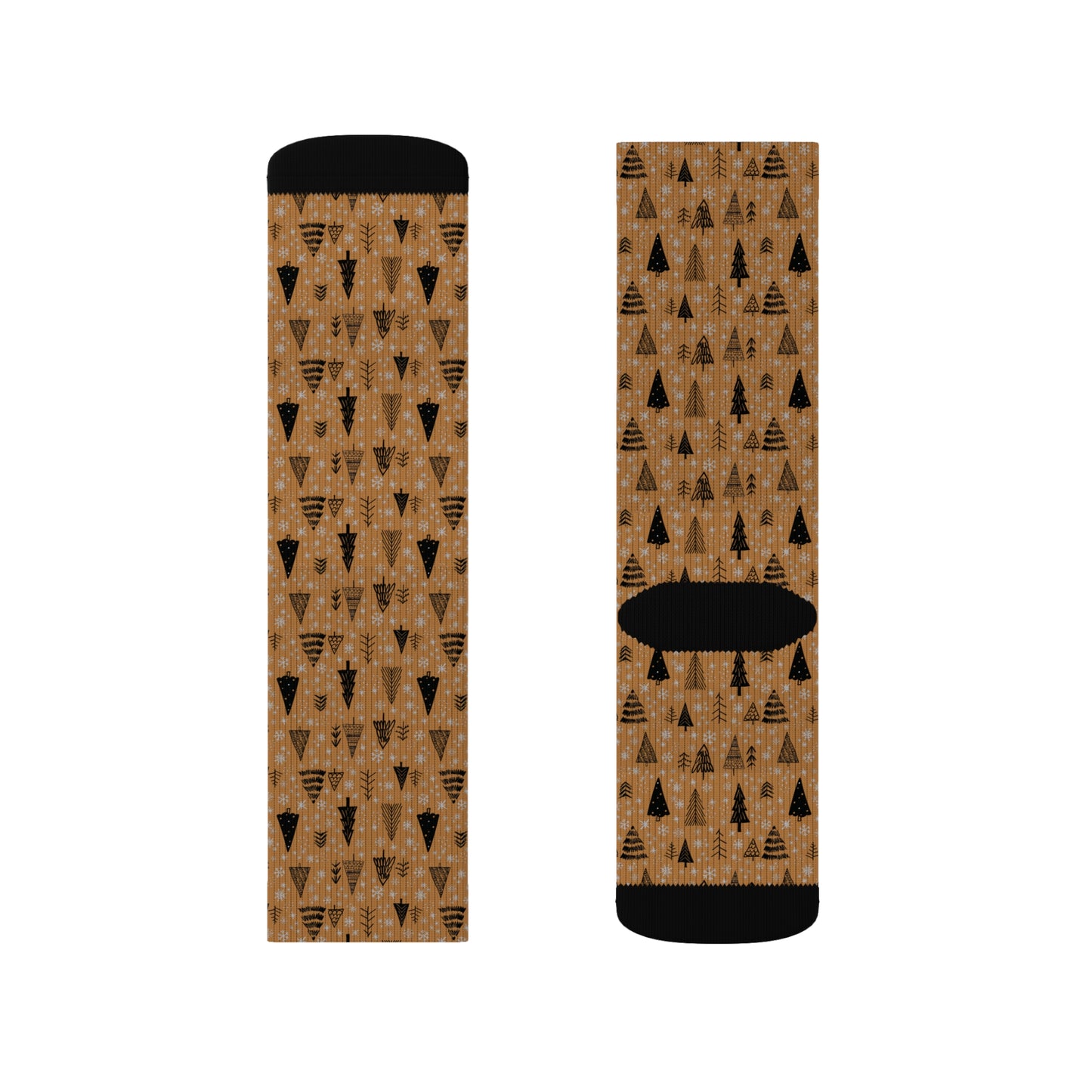 Winter Wonderland Brown Sublimation Socks - High-Quality Comfort with Stylish Sublimated Print