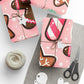 Wrapping Papers - Pink Ginger Bread Holiday Collection - Matte or Glossy Finish - 90gsm Paper