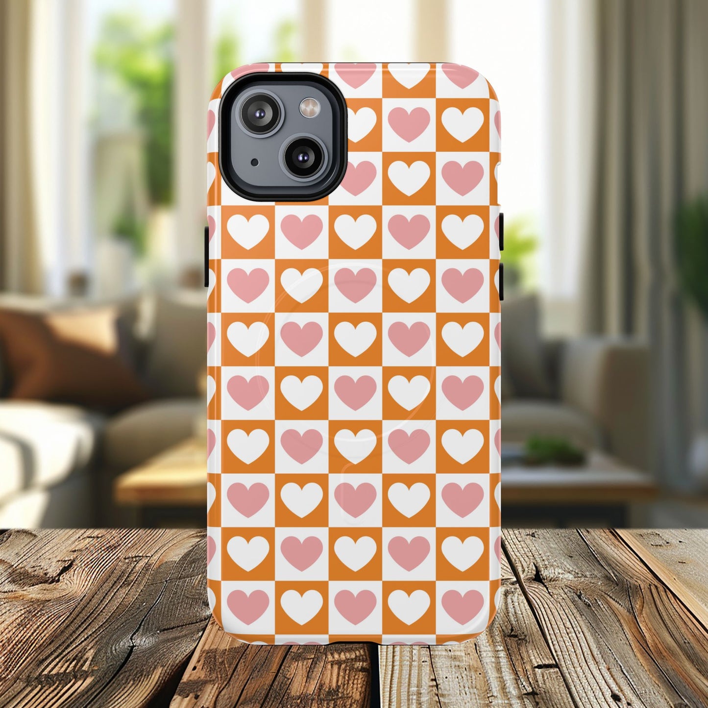 Heart Pattern Magnetic iPhone Case, Valentine Gift, Cute iPhone Accessory, Durable Case for Lovers, Custom iPhone Skin, Sweetheart Case