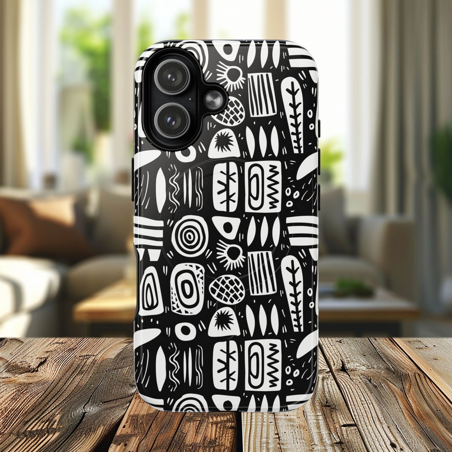 Modern Abstract Geometric Tough Magnetic Phone Case, Durable Phone Accessory, Gift for Him or Her, Artistic Design, Modern Decor