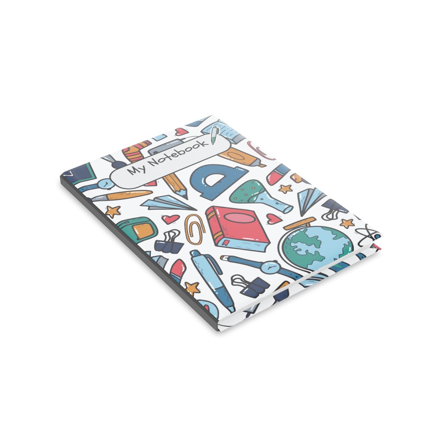 Black School Doodles Hardcover Notebook with Puffy Covers (PY)