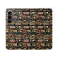 Book Stack Floral Flip iPhone and Samsung Phone Case — Vintage Library Wallet Cover.