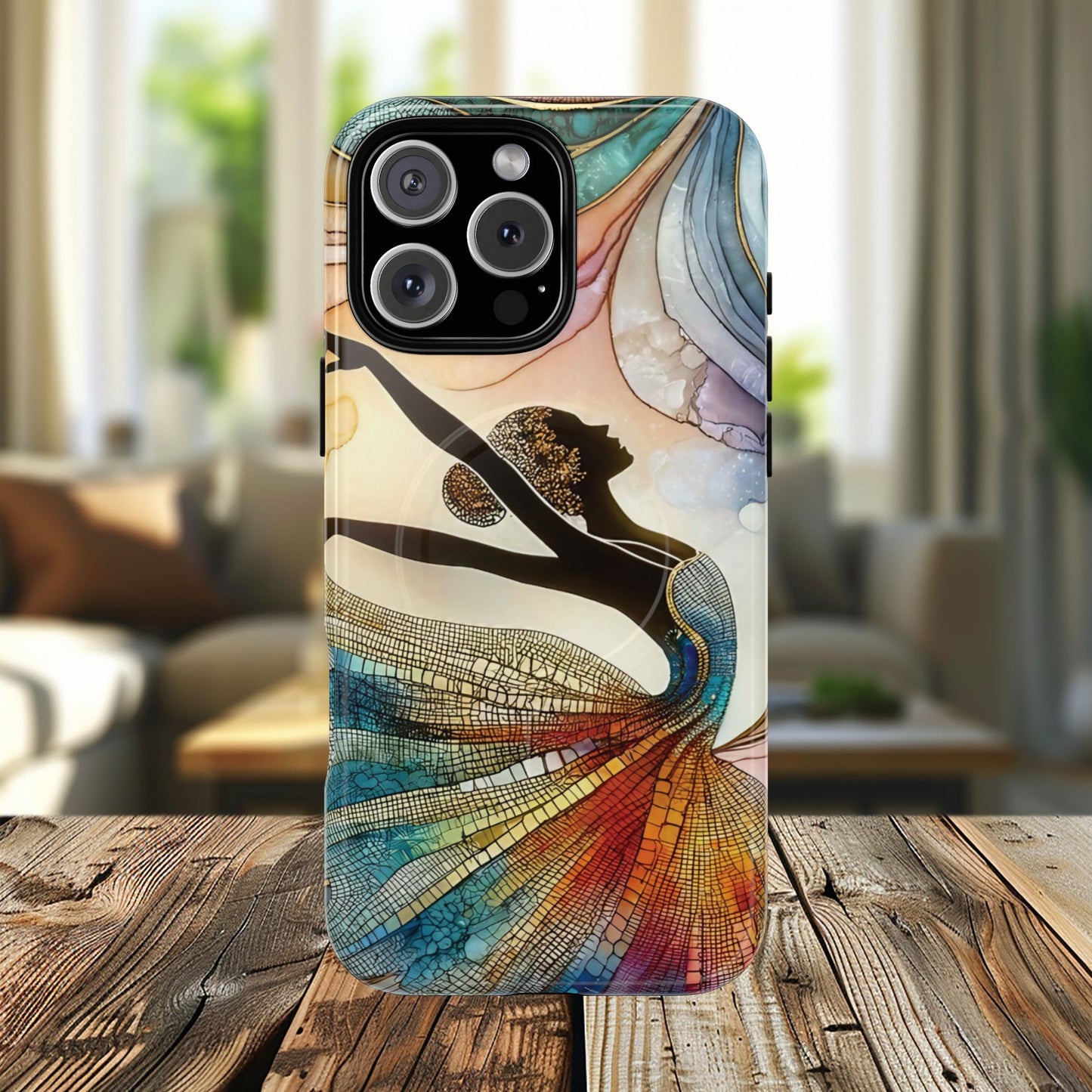 Artistic iPhone Case with Dancer Design, Tough Magnetic Case, Unique Gift for Dancers, Colorful iPhone Cover, Stylish Accessory.