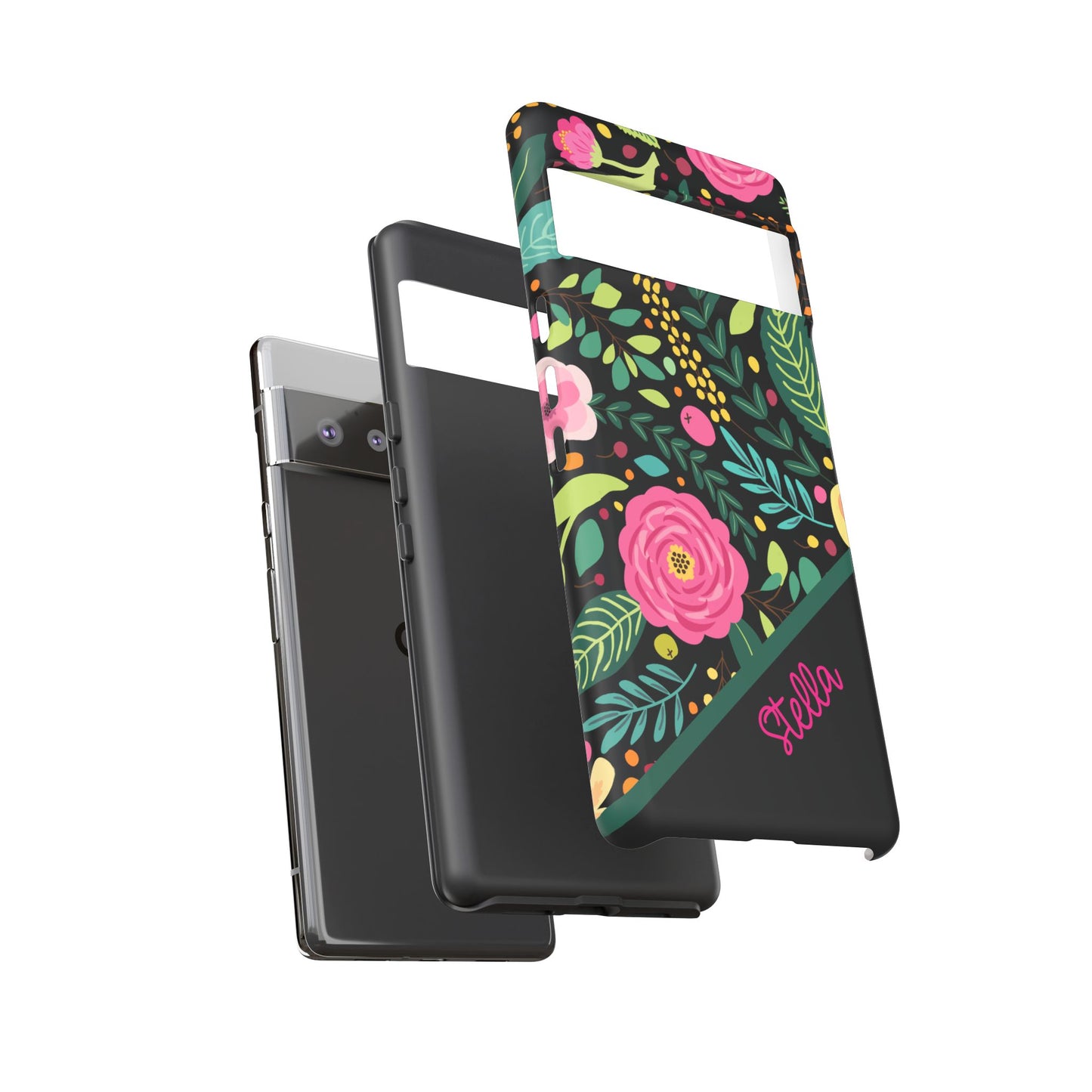 Personalized Floral Fantasy Samsung and Google Pixal Phone Case – Personalized Tough Cases with Colorful Garden Design