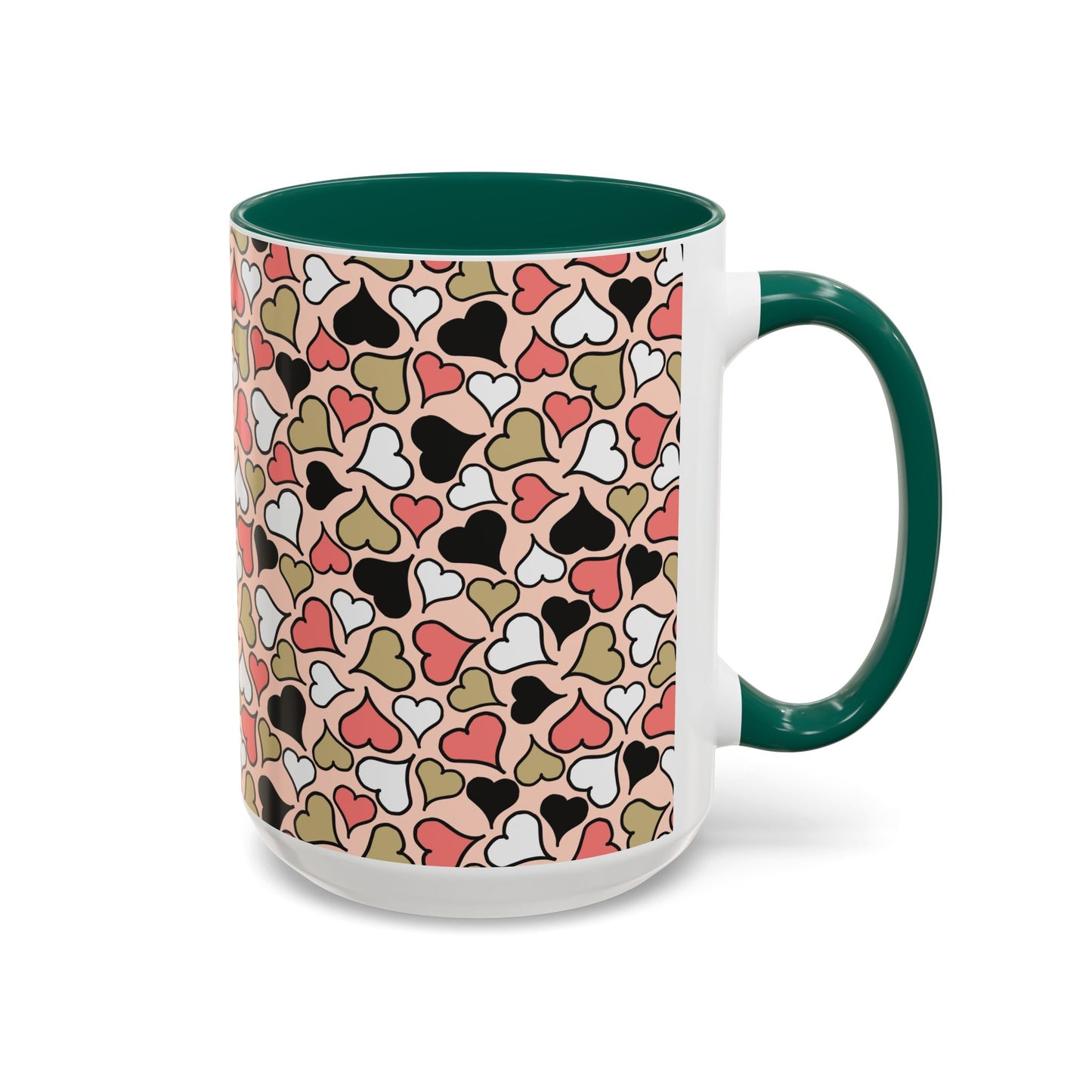 Heart Patterned Coffee Mug - Colorful Love Design, Perfect for Gifts & Celebrations