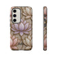 Personalized Lotus Floral Stained Glass Effect Tough Phone Case