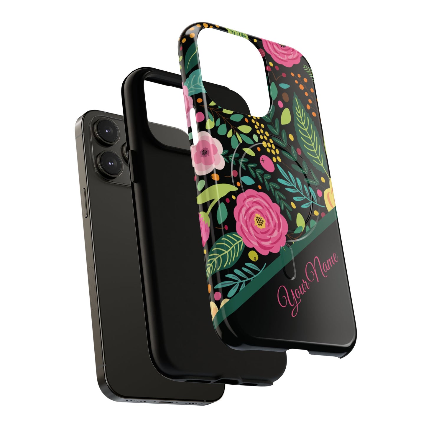 Personalized Floral Fantasy Tough Magnetic iPhone Cases- a Gift for Gardeners, Mother's Day, Birthday Gift, Anniversary Gift, Presents