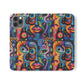 Psychedelic Visions Vibrant Art Flip iPhone and Samsung Phone Case - Colorful Faces Design for Phone Protection