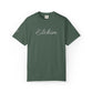 Embroidery 'ELOHIM, GENESIS 1:1' - Faith-Based Unisex Garment-Dyed Comfort Colors T-shirt, Faith Gift Tee, Religious Tee, Embroidery Tee.