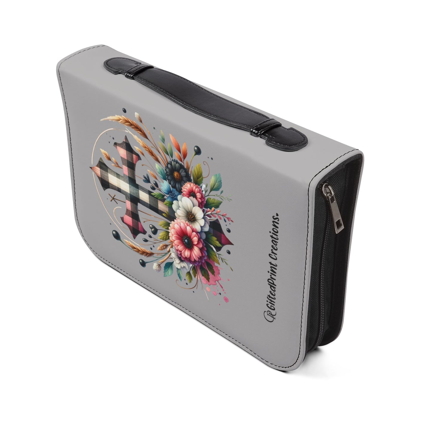 Personalized Floral Cross Bible Cover - Trust in the Lord Design| Baptism | Christening | Anniversary | Birthday Gifts.