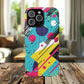 Retro Pop Vibes Magnetic iPhone Case with Abstract Design, Tough iPhone Cover, iPhone Accessory, Gift for Tech Lovers, Trendy iPhone Protector