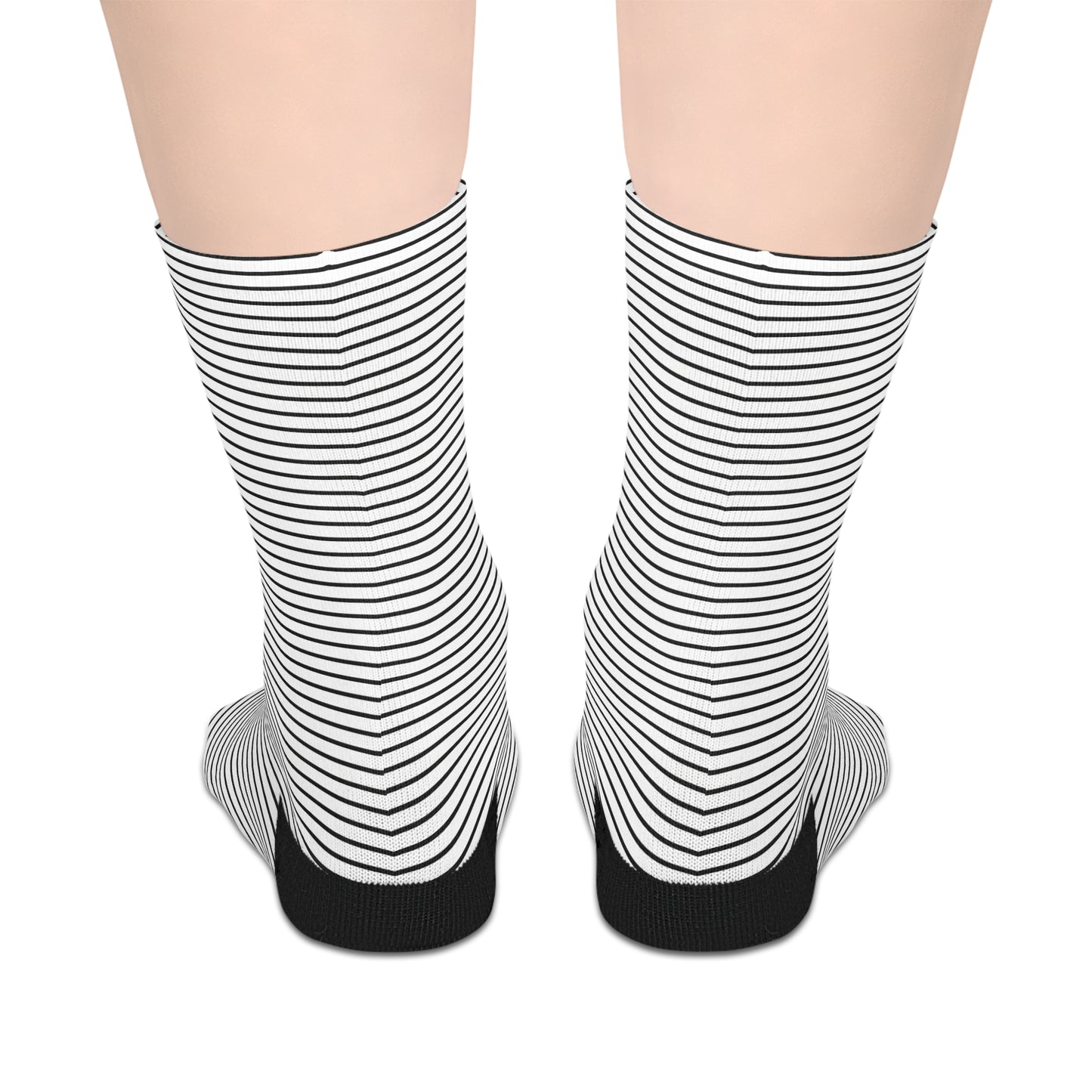 Monochrome Lines Mid-Length Socks