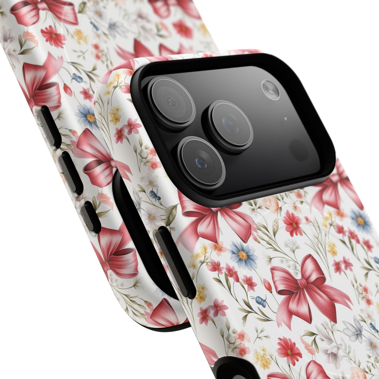 Personalized Rosette Coquette Floral Phone Case - Tough MagSafe® Magnetic Cases, Protective Cover, Stylish Tech Accessory, Gifts for Her