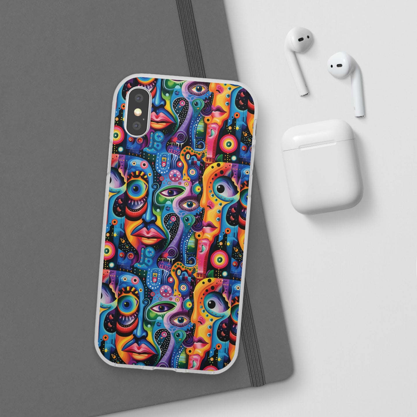 Psychedelic Visions Flexi iPhone and Samsung Case - Colorful Abstract Design.