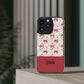 Personalized Rosette Coquette Floral Bow Clear iPhone, Samsung Cases — Custom Name Phone Cover