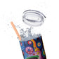 Psychedelic Visions Skinny Tumbler with Straw, 20oz