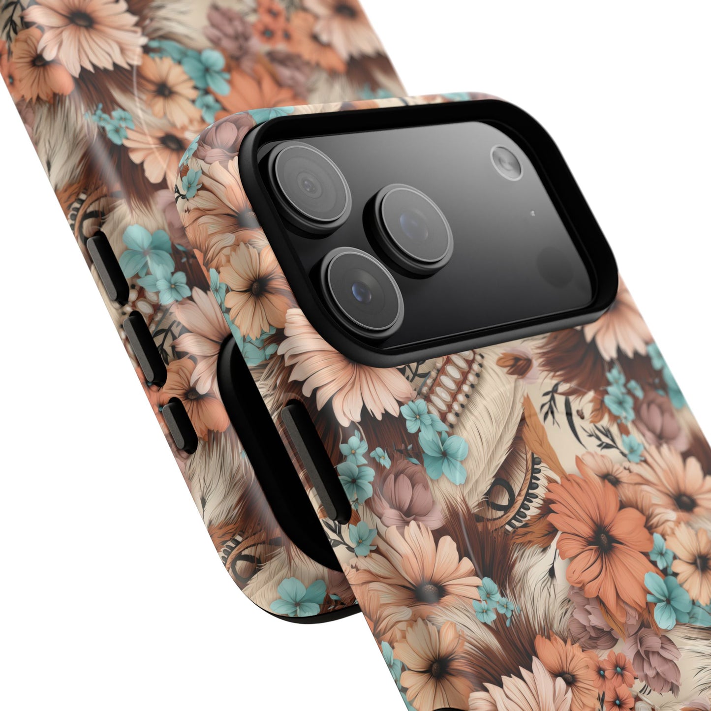 Spirit in Bloom Tough iPhone Magnetic Cases, Cute iPhone Accessories, Flower Design, Gifts for iPhone 14, 15, 16, 17, Pro Max, Boho Style, Western Style