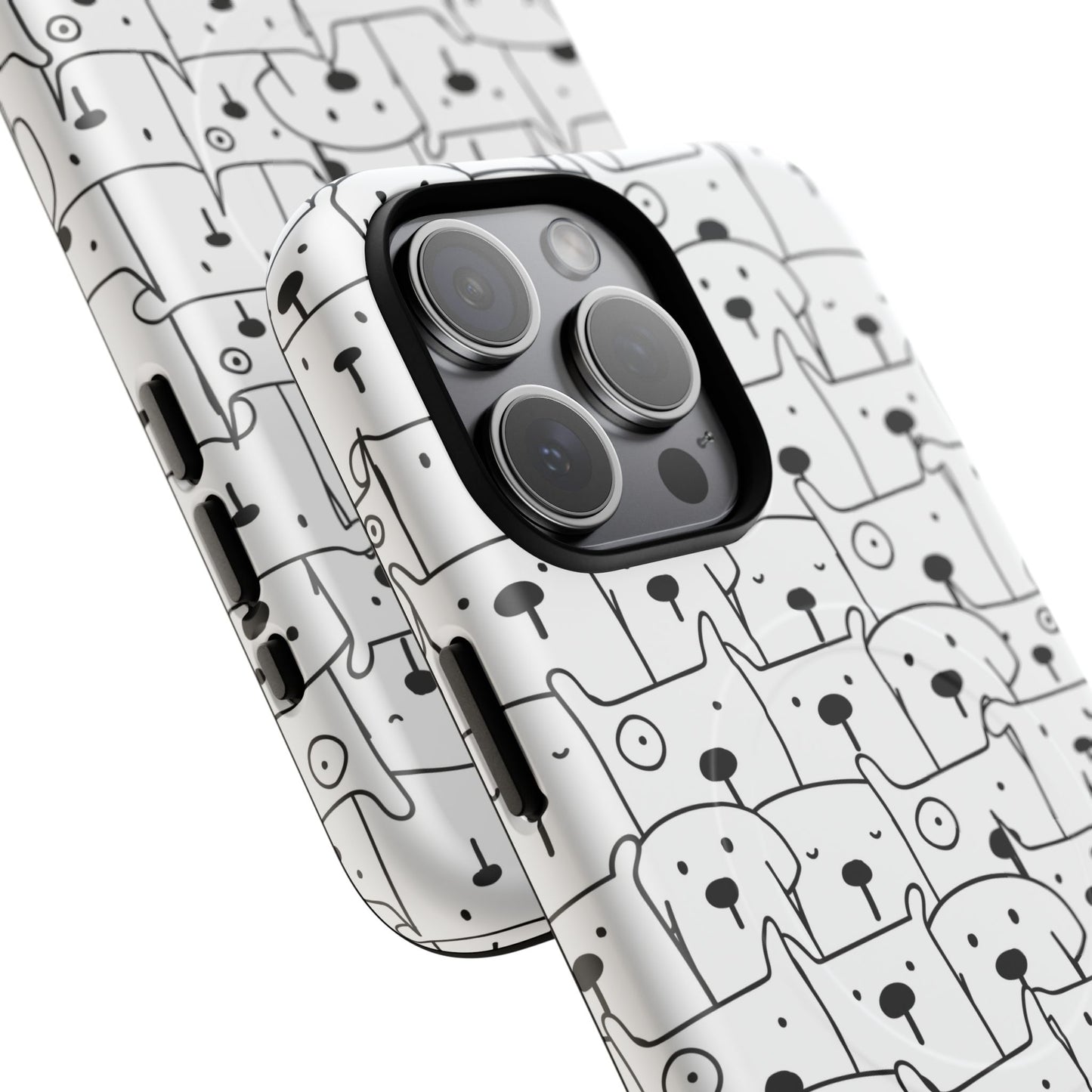 Cute Woof Line-Up iPhone Case, Tough Magnetic Case for Pet Lovers, Stylish Phone Accessory, Gift for Dog Owners, Protective Pet Case