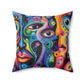 Psychedelic Visions Spun Polyester Square Pillow