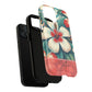Tough Floral Phone Case, Tropical Hibiscus Design, Gift for Her, Summer Accessory, Customizable Phone Cover