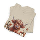 Autumn Highland Cow Charm Unisex Heavy Cotton Tee