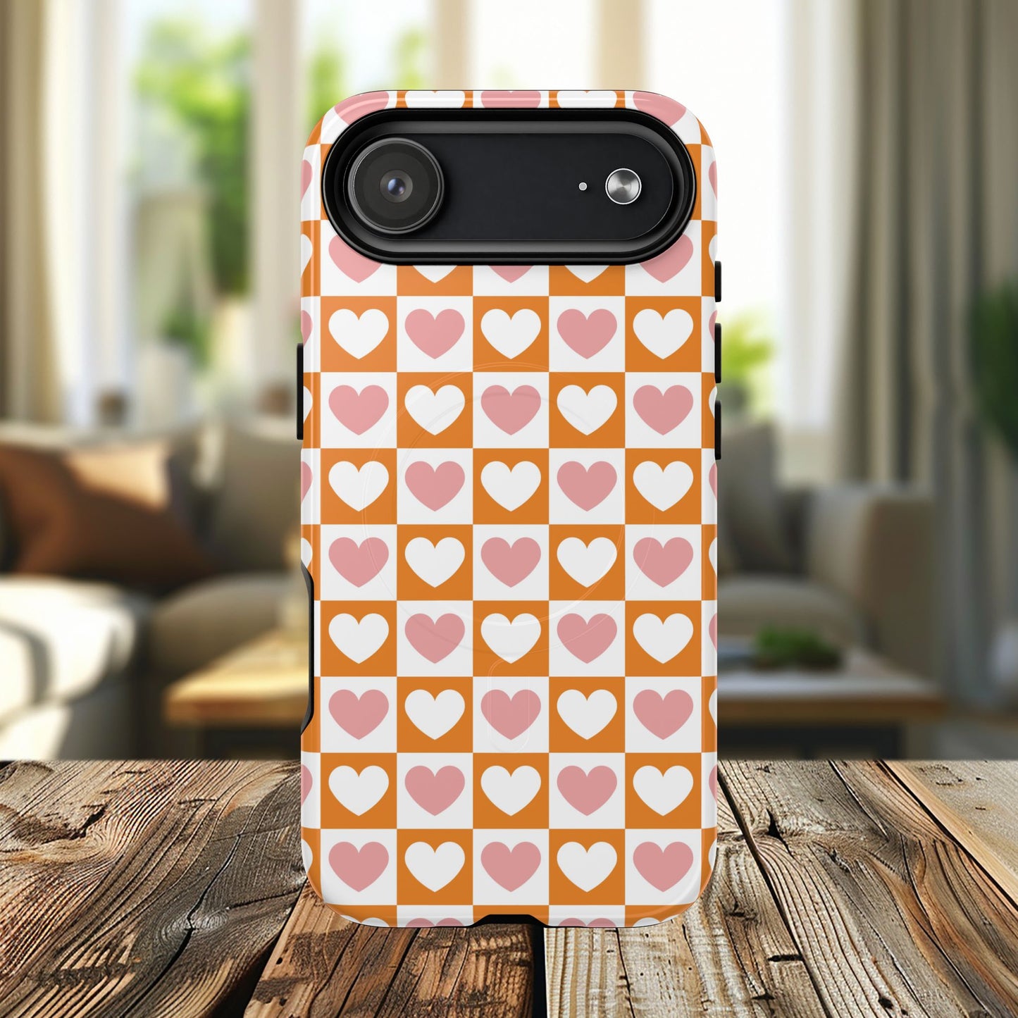 Heart Pattern Magnetic iPhone Case, Valentine Gift, Cute iPhone Accessory, Durable Case for Lovers, Custom iPhone Skin, Sweetheart Case