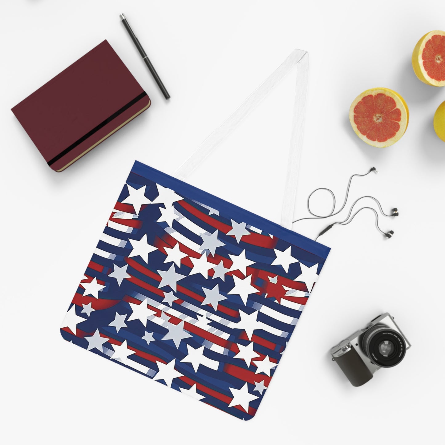 Patriotic Waves Shoulder Tote Bag - Colorful Everyday Accessory
